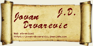 Jovan Drvarević vizit kartica